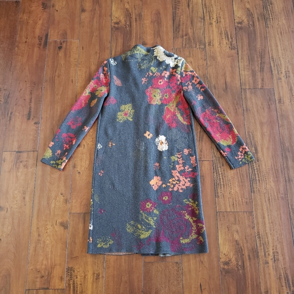 J Jill Madison Womens Cardigan Sweater Duster Knit Floral Boho Wool Alpaca Sz XS - Picture 6 of 12